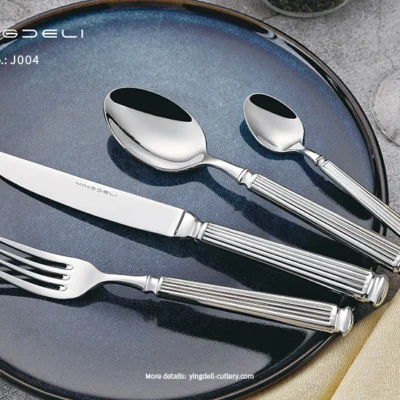 j004 customized classic tableware stainless steel spoons forks knife