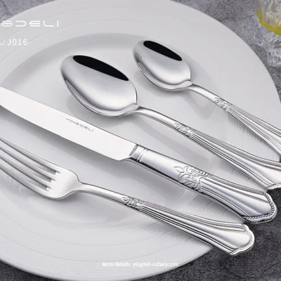 j016 bulk classic silverware stainless steel spoons forks knife