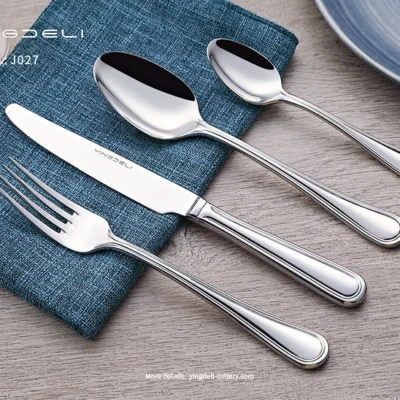 j027 customized classic flatware stainless steel spoons forks knife bulk