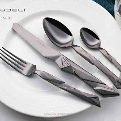 lüks çelik mutfak çatal bıçak seti sofra takımı seti bıçak kaşık çatal