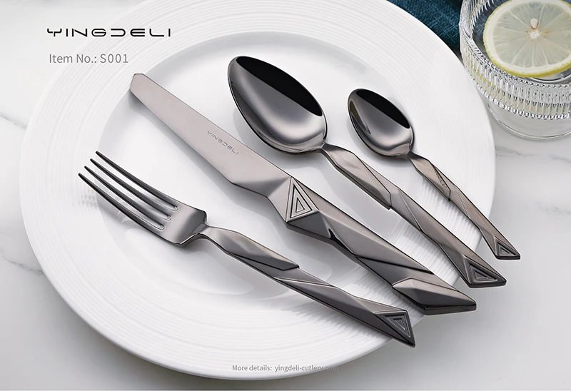 lüks çelik mutfak çatal bıçak seti sofra takımı seti bıçak kaşık çatal