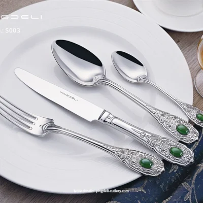 lüks çelik mutfak çatal bıçak seti sofra takımı seti bıçak kaşık çatal