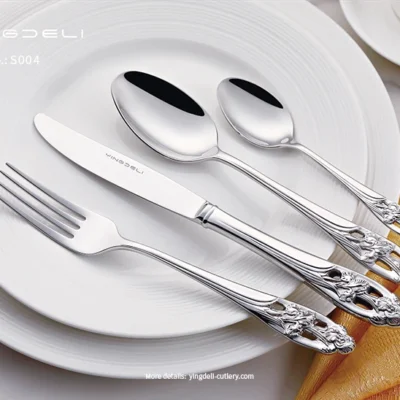 lüks çelik mutfak çatal bıçak seti sofra takımı seti bıçak kaşık çatal
