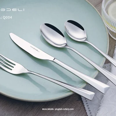 q004 customized lightweight tableware stainless steel spoons forks knife