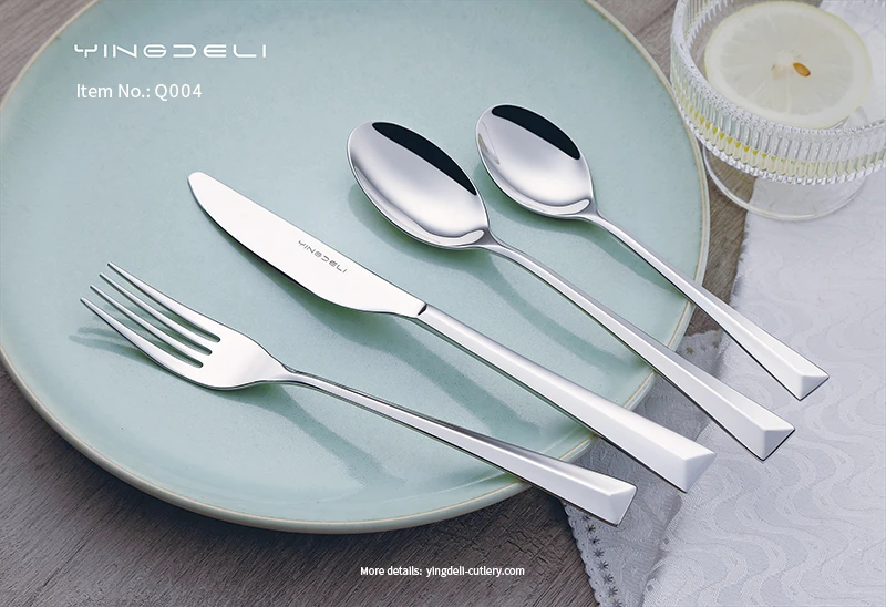 q004 customized lightweight tableware stainless steel spoons forks knife