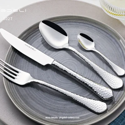 X027 Customized Modern Flatware Stainless Steel Spoons Forks Knife Bulk